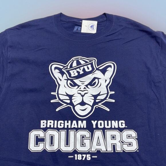 NCAA BRIGHAM YOUNG COUGARS BYU Men’s Large Blue T-Shirt - Picture 1 of 3